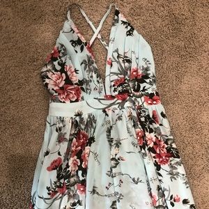 NEW Blue Floral Size Small Maxi Dress- Perfect for vacation or wedding guest!